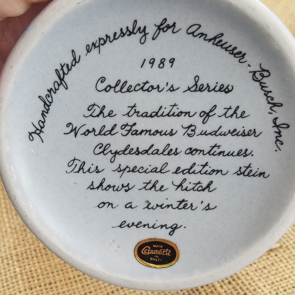 Budweiser 1989 Collector's Series Stein - Picture 4 of 4